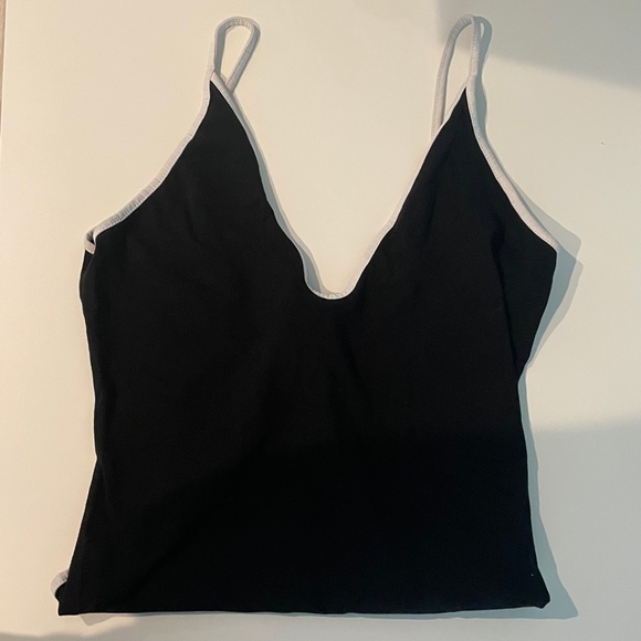 Flattering black bodysuit with white trim - Picture 3 of 5